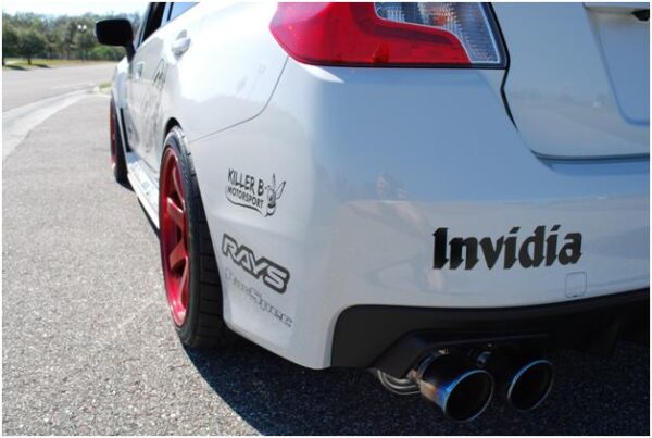 Invidia 15-21 Subaru WRX/STI Sedan Q300 Quad Titanium Tips Cat-Back Exhaust - Image 3