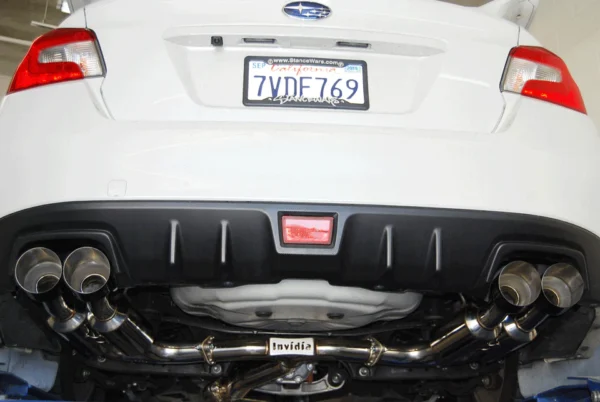 Invidia 11-21 Subaru WRX/STI Sedan Gemini R400 Single Layer Black Tip Cat-Back Exhaust - Image 5