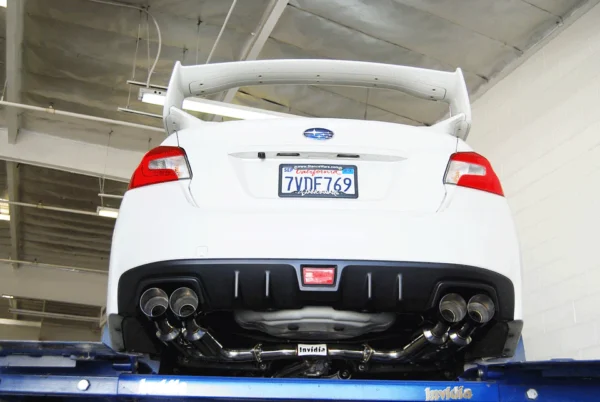 Invidia 11-21 Subaru WRX/STI Sedan Gemini R400 Single Layer Black Tip Cat-Back Exhaust - Image 4