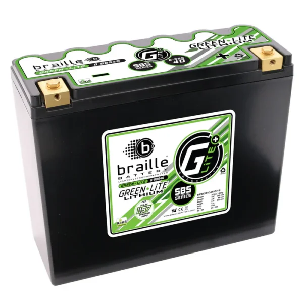 Braille G-SBS40S GreenLite Auto / Racing (Extra Capacity) Lithium Battery