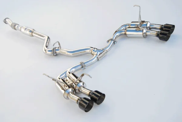 Invidia 11-21 Subaru WRX/STI Sedan Gemini R400 Single Layer Black Tip Cat-Back Exhaust - Image 2