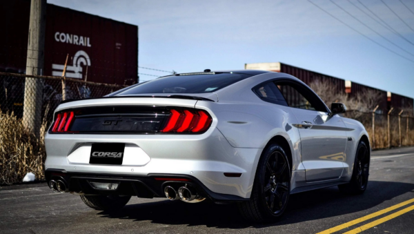 Corsa Performance 3.0" Catback Exhaust Dual Rear Exit w/Twin 4.0" Black PVD Pro-Series Tips Ford Mustang GT Fastback - w/ Valves 2018-2022 - Image 2